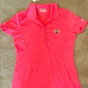 Hot pink Under Armor ladies golf polo